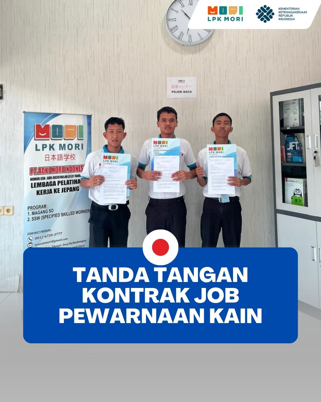 Tanda tangan kontrak JOB Pewarnaan Kain, Jalur Pemagangan di Perusahaan HAKUSAN SENKOU